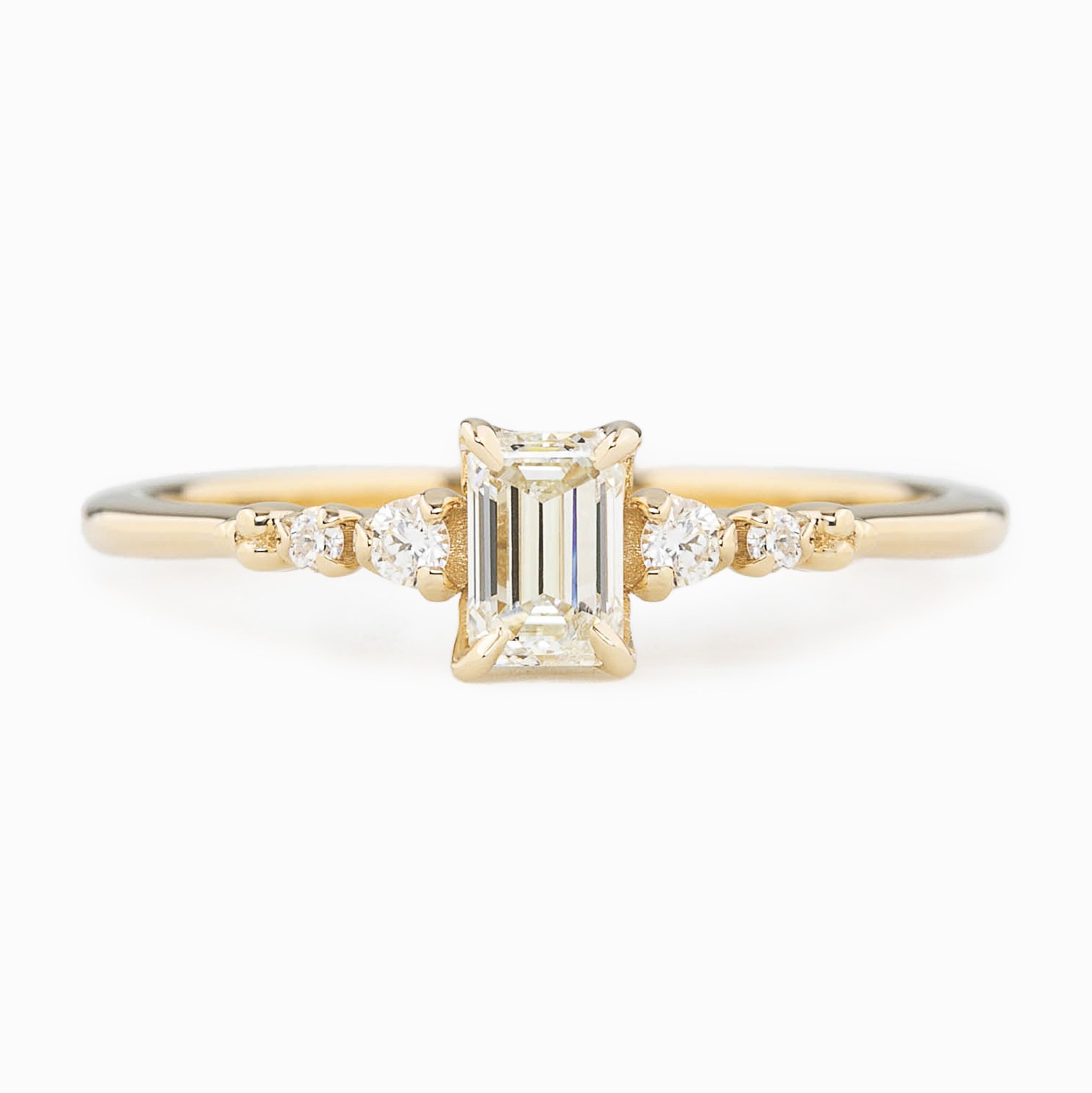 Estel Fleur Ring, Emerald-Cut Diamond