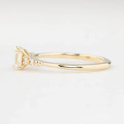 Estel Fleur Ring, Emerald-Cut Diamond