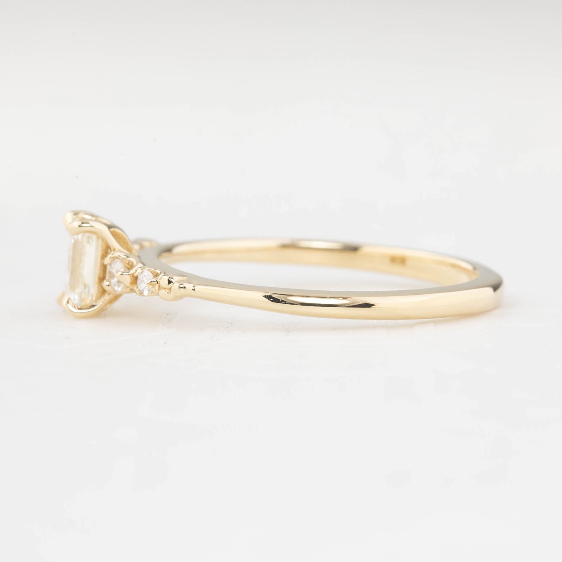 Estel Fleur Ring, Emerald-Cut Diamond
