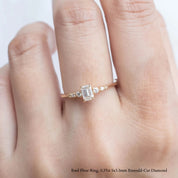 Estel Fleur Ring, Emerald-Cut Diamond