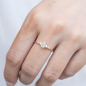 Estel Fleur Ring, Emerald-Cut Diamond