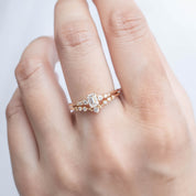 Estel Fleur Ring, Emerald-Cut Diamond