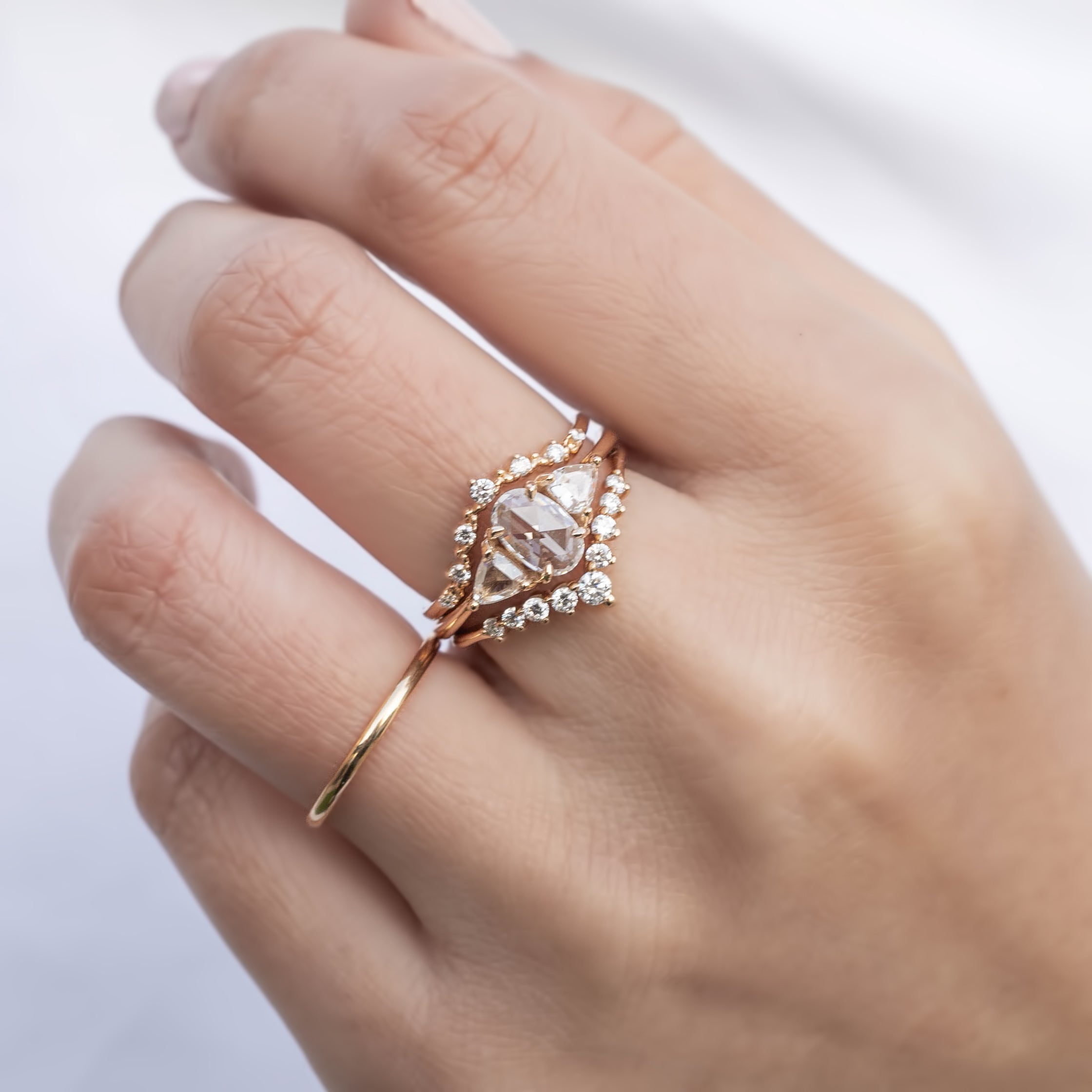 Madison Ring, 0.56ct Oval Rose Cut Diamond