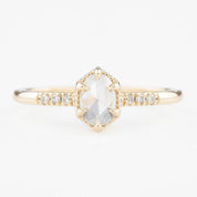 Grace Ring, 0.35ct Oval Rose Cut Diamond