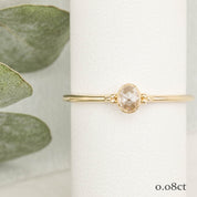 Iris Ring, 0.10ct Rose Cut Diamond