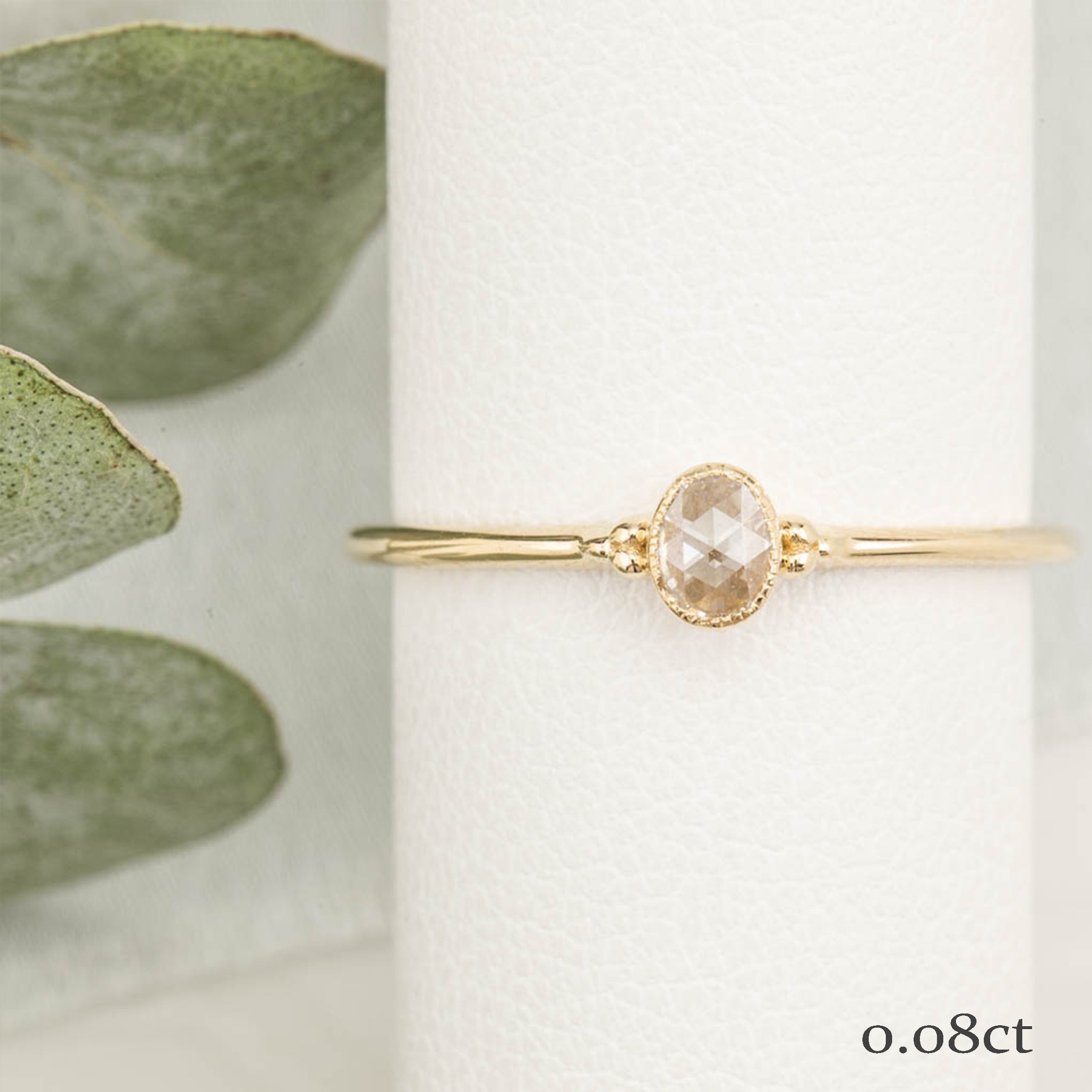 Iris Ring, 0.10ct Rose Cut Diamond