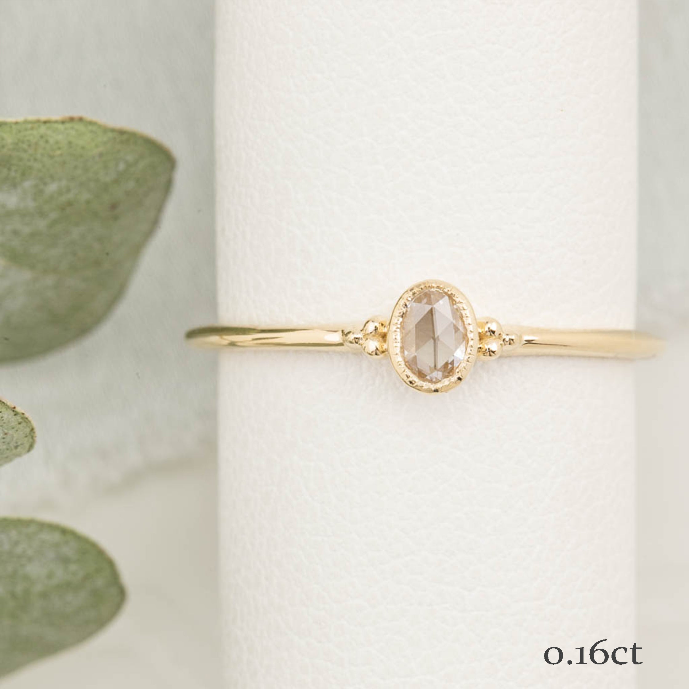 Iris Ring, 0.10ct Rose Cut Diamond