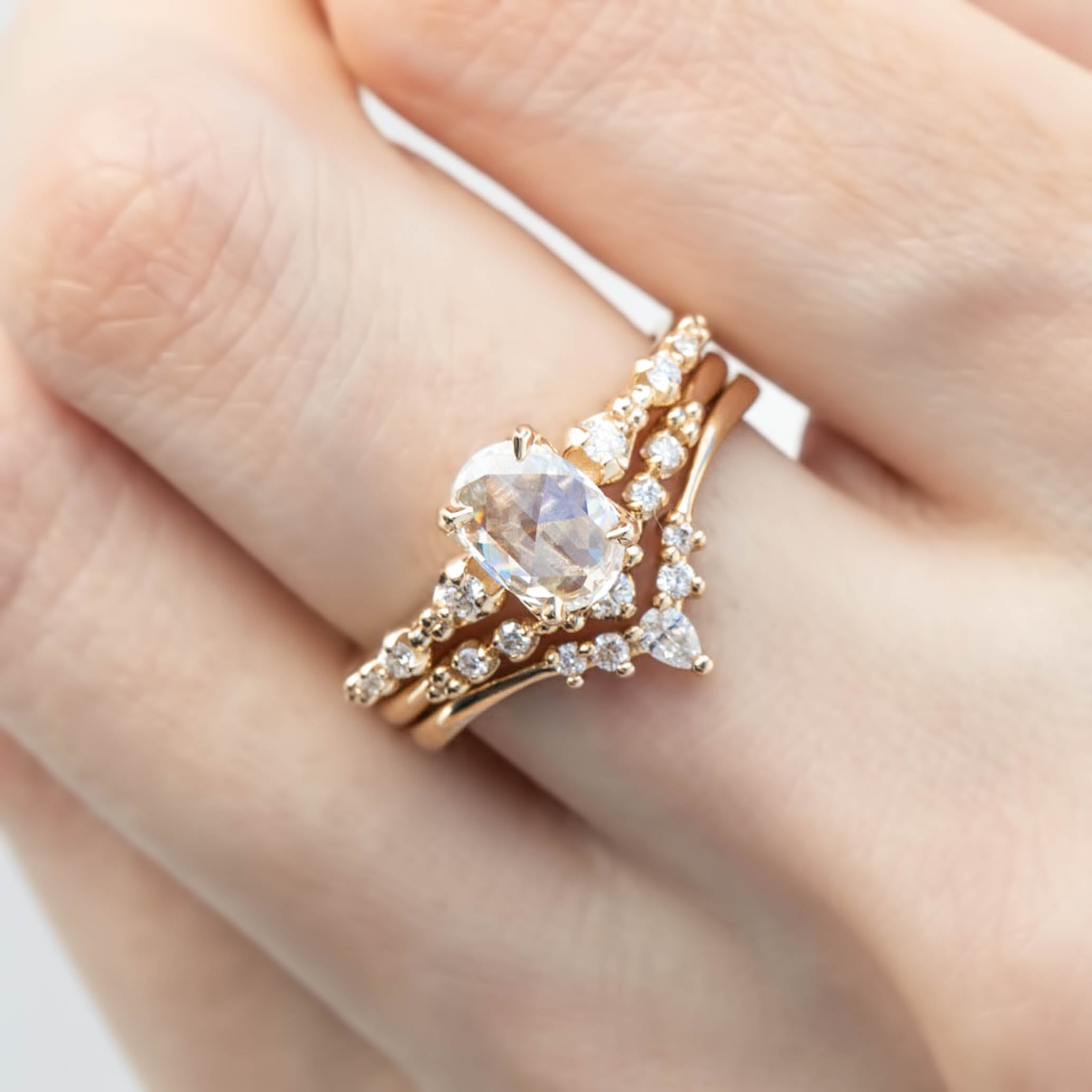 Wisteria Oval Rose Cut Diamond Ring