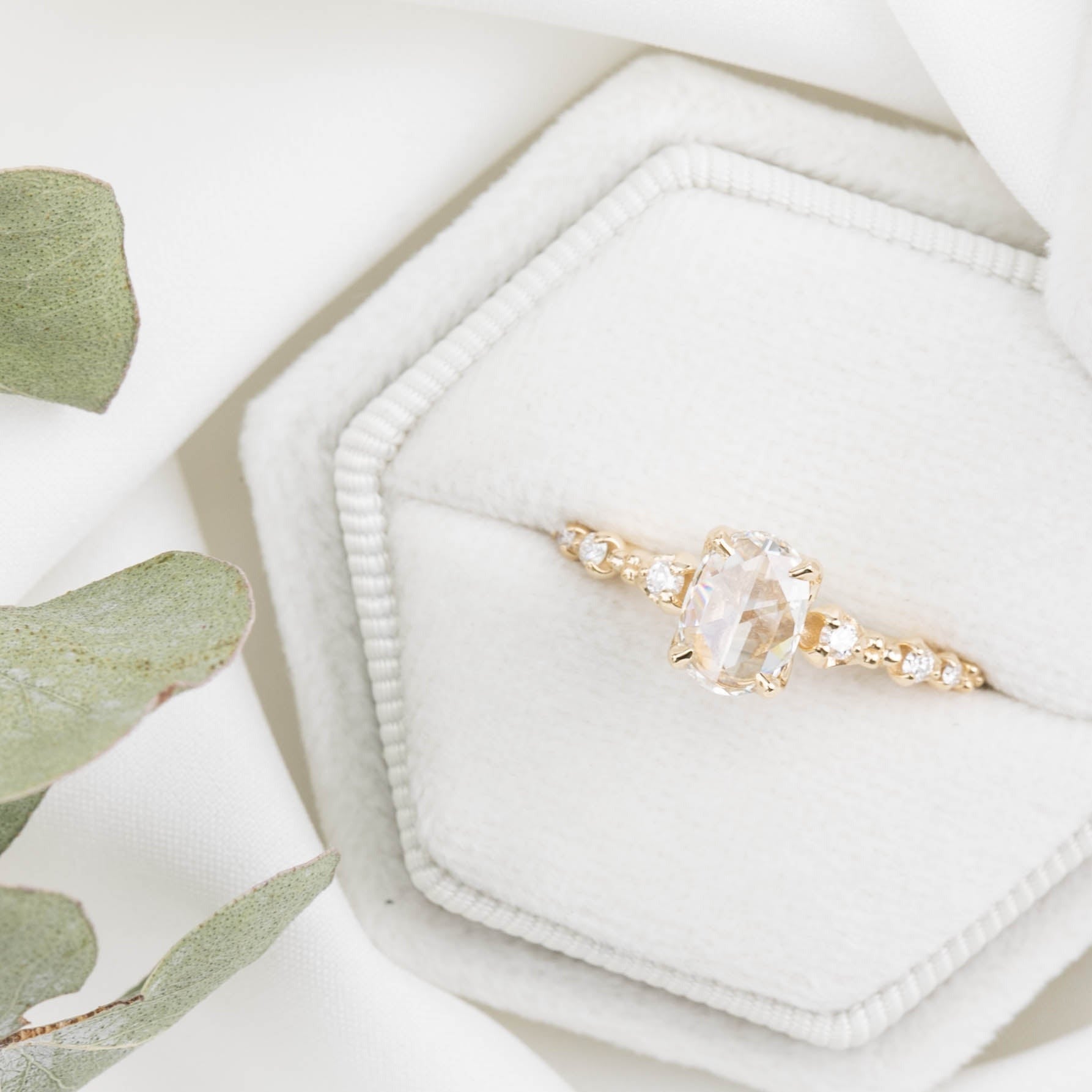 Wisteria Oval Rose Cut Diamond Ring