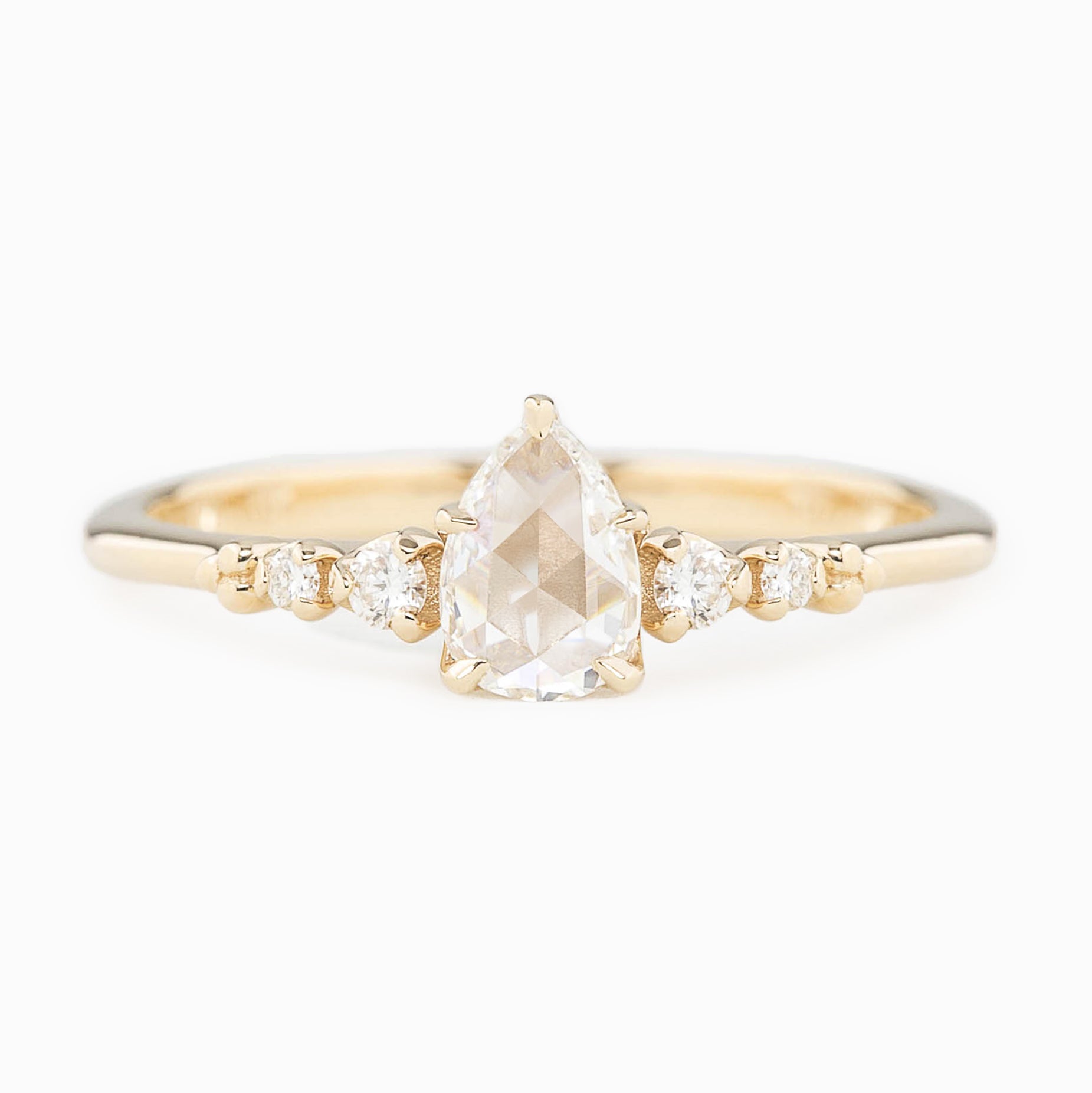 Estel Fleur Ring, 0.25ct Pear Rose Cut Diamond