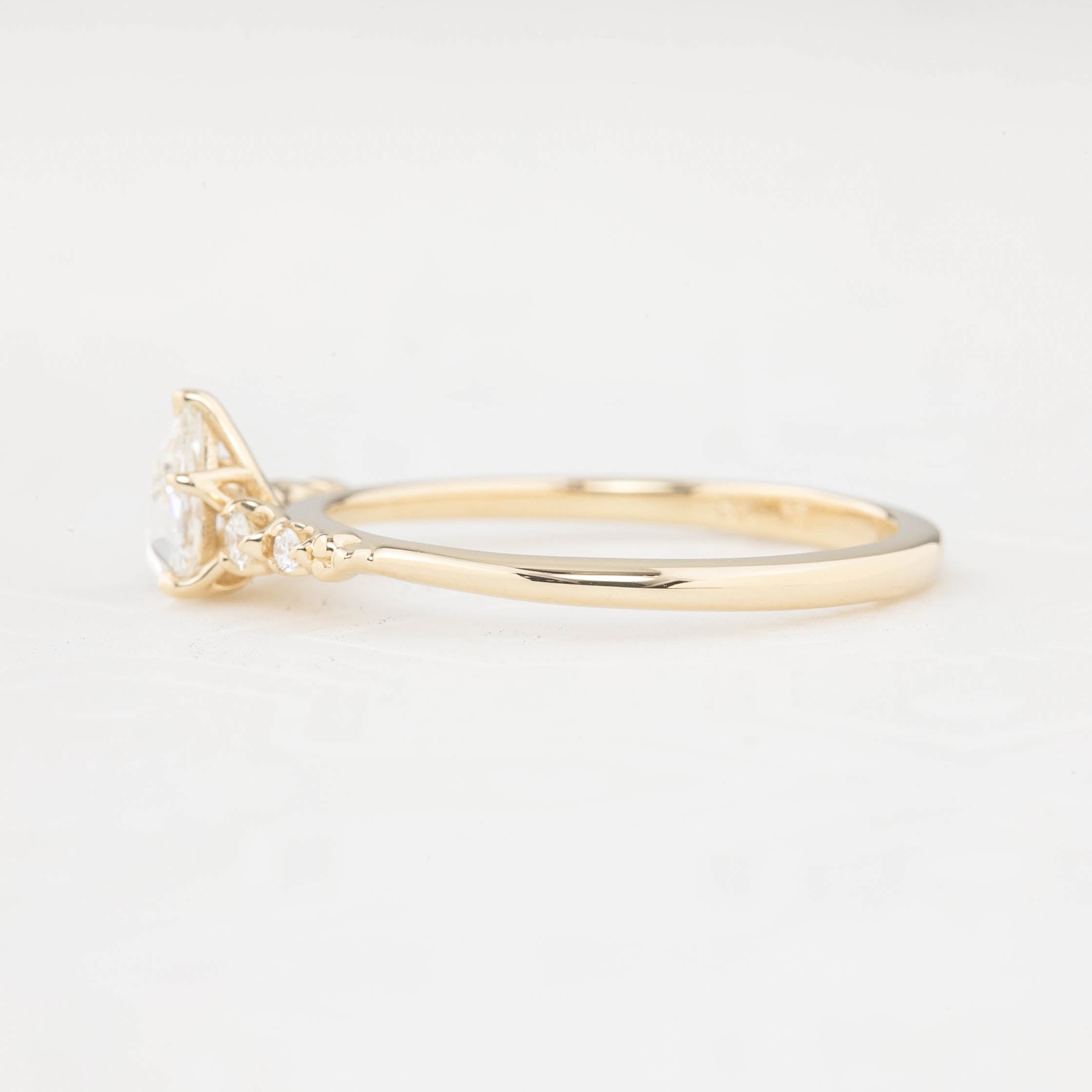 Estel Fleur Ring, 0.25ct Pear Rose Cut Diamond