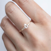 Estel Fleur Ring, 0.25ct Pear Rose Cut Diamond