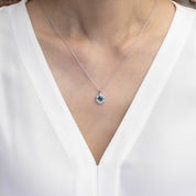 Lila Necklace, Blue-Green Montana Sapphire (Charm Option)