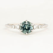 Estel Fleur Six Prongs Ring - 0.98ct Light Blue Montana Sapphire, 14k White Gold (One of a kind)