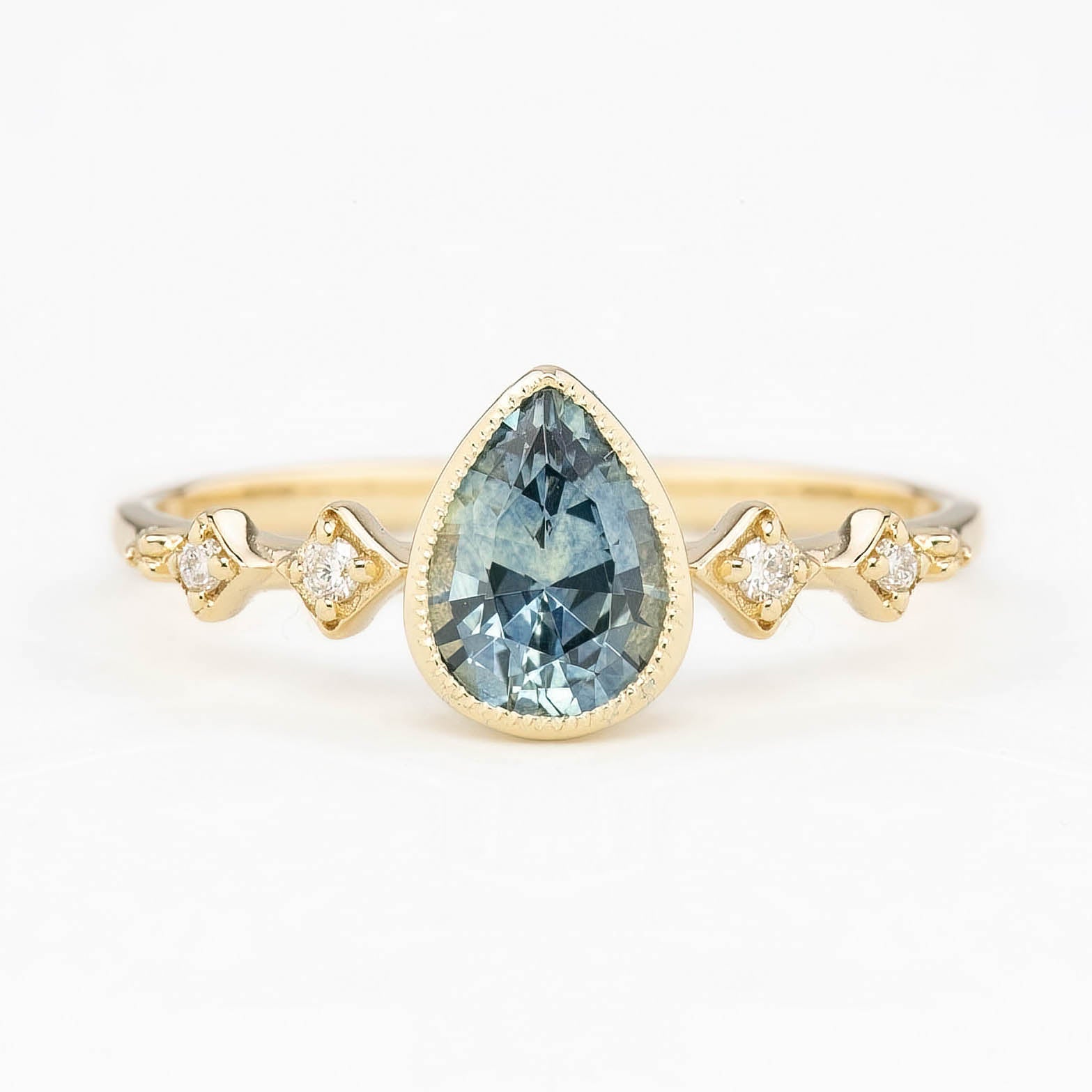 Celeste Ring, 0.89ct Blue Montana Sapphire