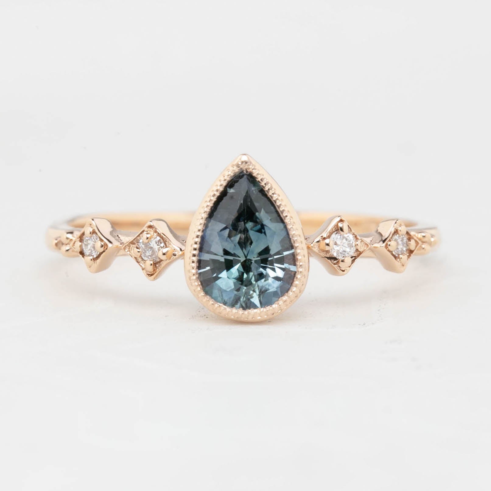 Celeste Ring, 0.71ct Blue Montana Sapphire
