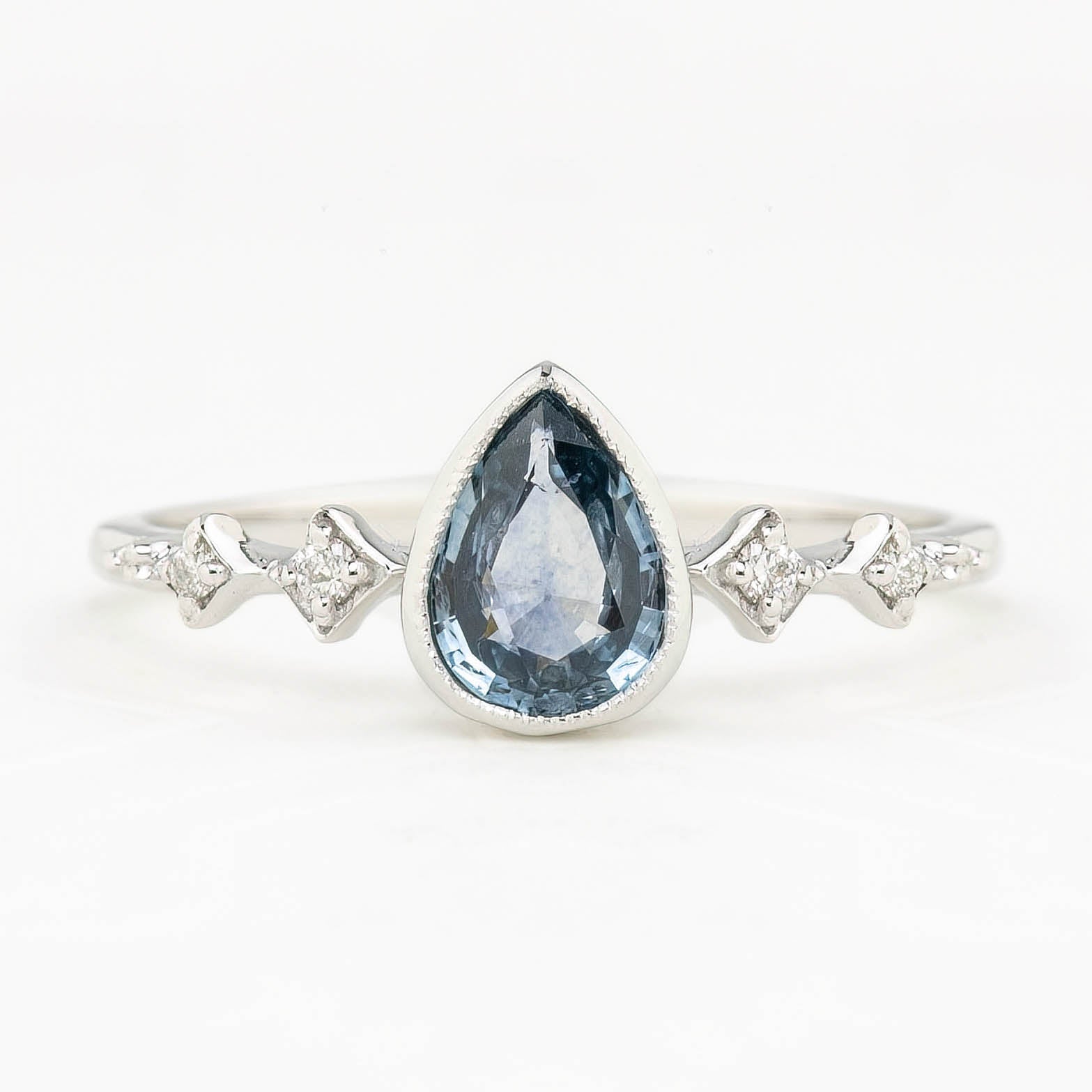 Celeste Ring, 0.62ct Blue Montana Sapphire