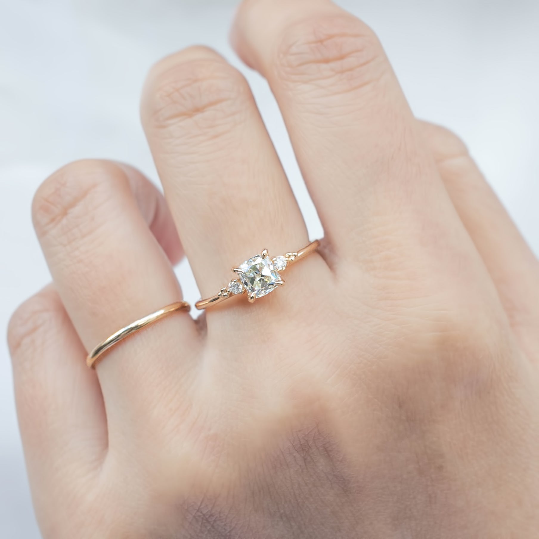 Estel Ring, 0.84st Cushion Diamond | GIA Certified