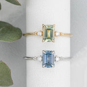 Estel Ring, 0.80ct Emerald Montana Sapphire