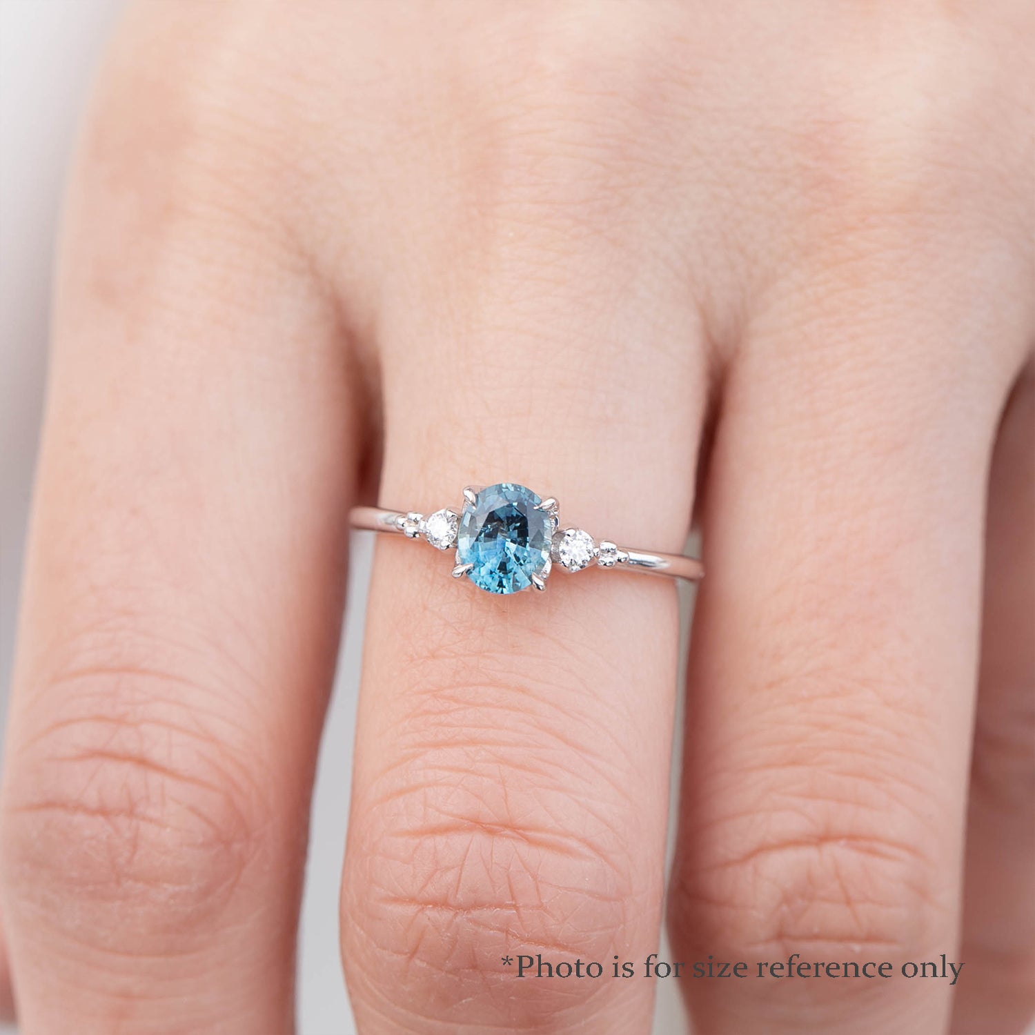 Estel Ring, 0.80ct Montana Sapphire, oval shape gemstone