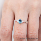 Estel Ring, 0.80ct Montana Sapphire, oval shape gemstone