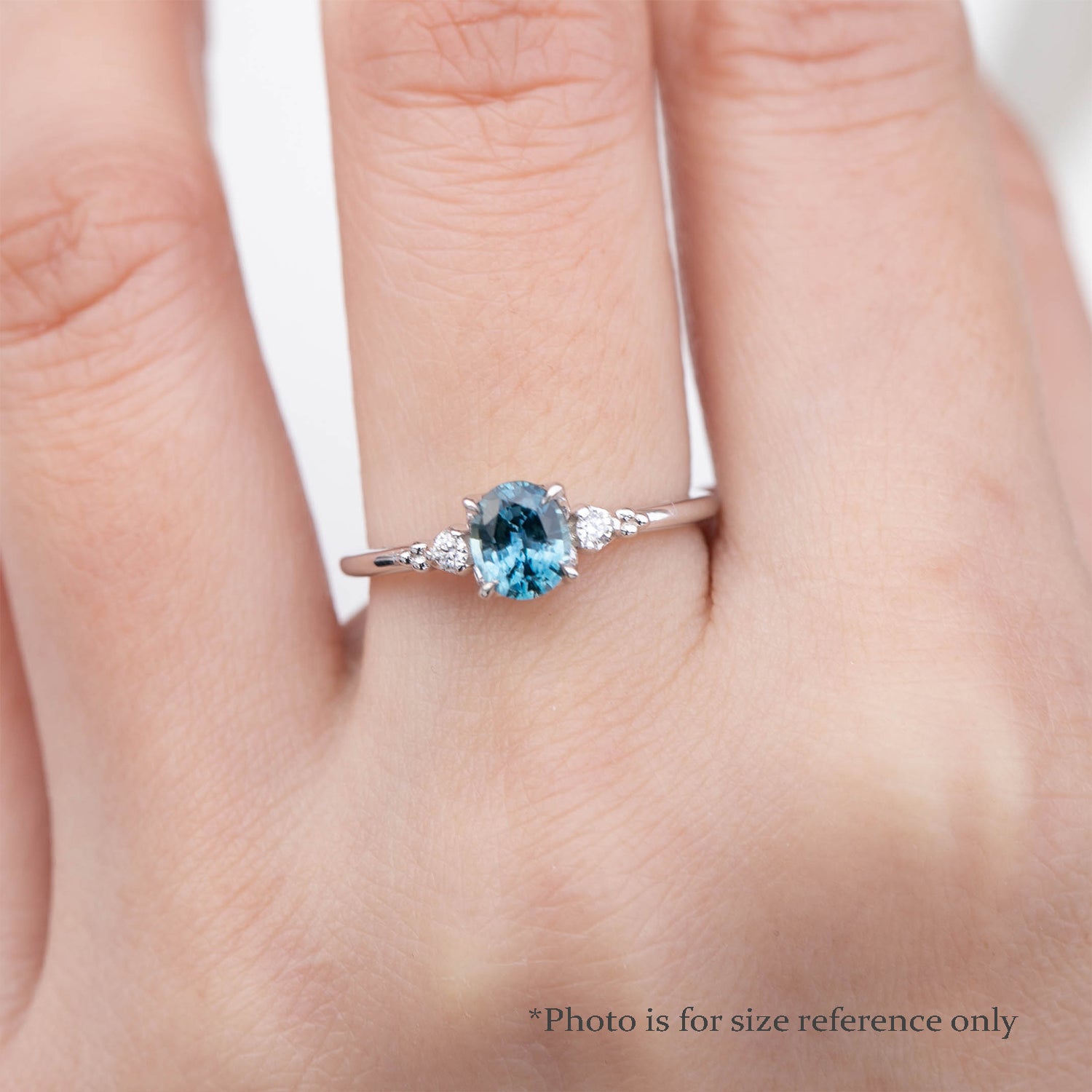 Estel Ring, 0.80ct Montana Sapphire, oval shape gemstone