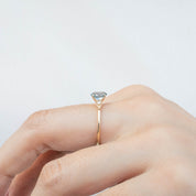 Estel Ring 1.02ct blue oval Montana sapphire set in 14k yellow gold, handmade and one of a kind by Envero Jewelry