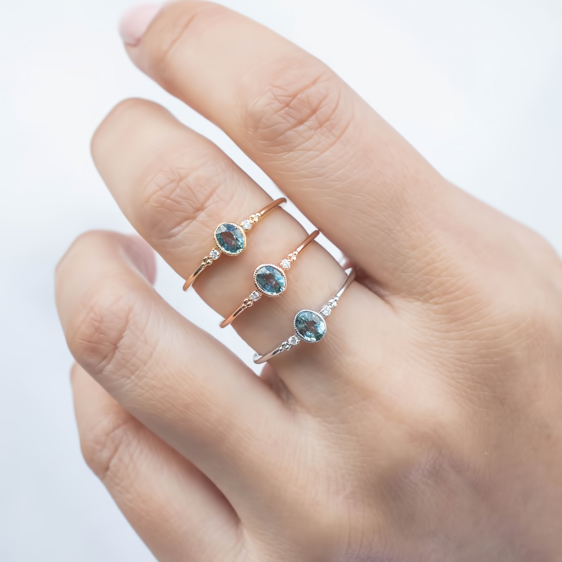 Estel Ring, 0.3ct Unheated Madagascar Sapphire, oval shape gemstone