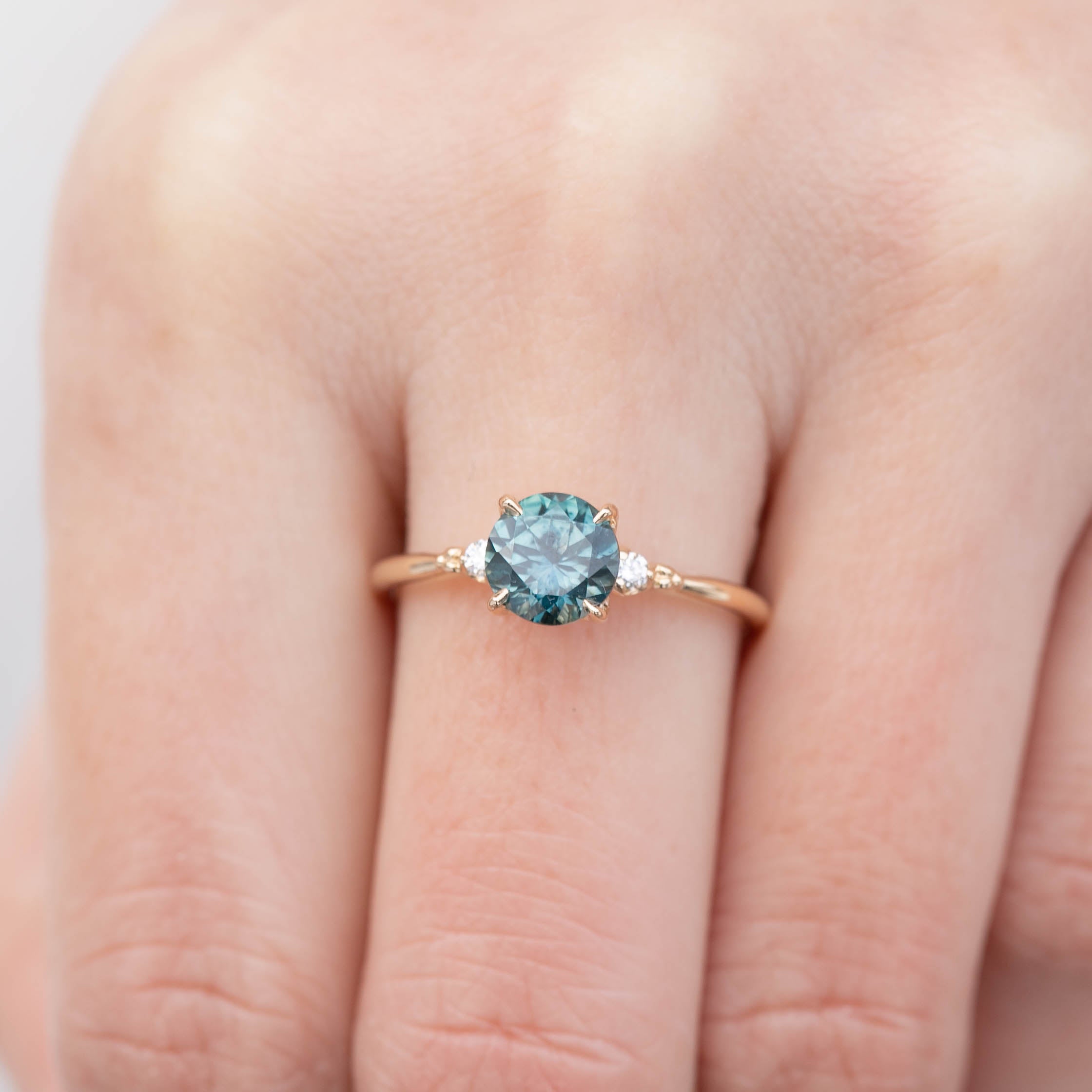 Estel Ring - 1.49ct Blue-Green Montana Sapphire (One of a kind)