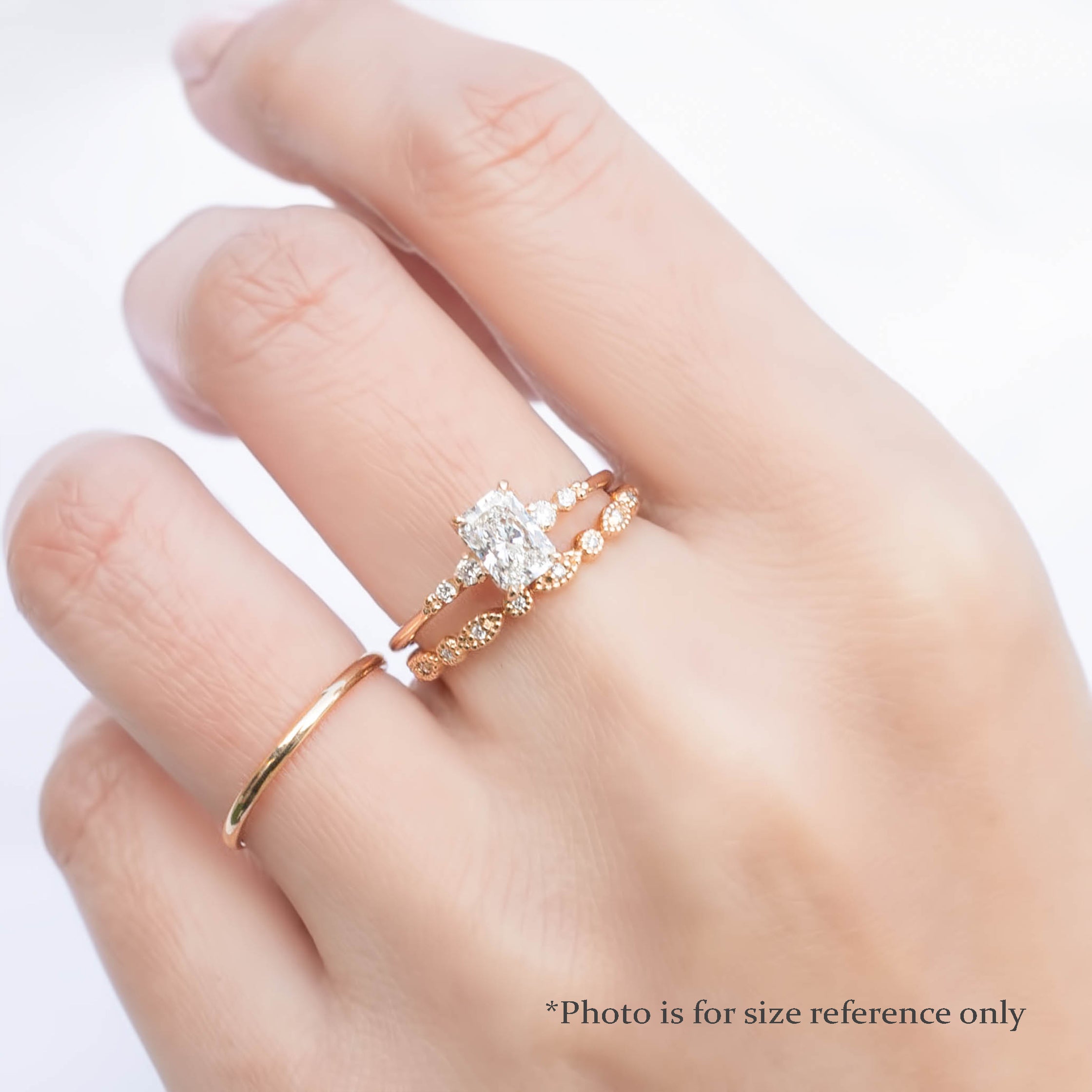 Estel Fleur Ring, 0.70ct Radiant Diamond | GIA Certified