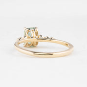 Estel Fleur Four Prongs Ring 0.67ct Light Green Montana Sapphire, 14K Yellow Gold (One of a kind)