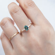Estel Fleur Four Prongs Ring 0.67ct Light Green Montana Sapphire, 14K Yellow Gold (One of a kind)