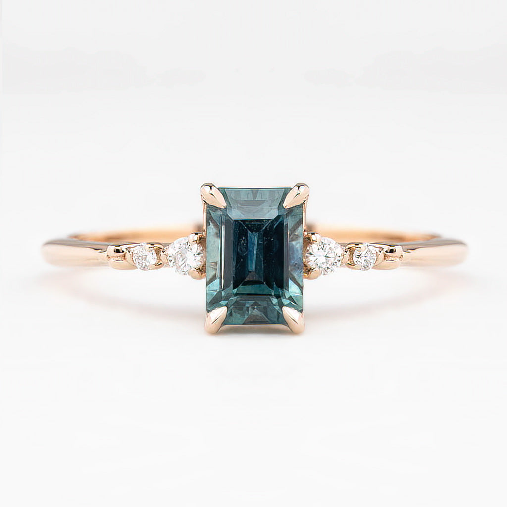 【即日配送】エステルリング ・0.8ct・加熱モンタナ産ブルーサファイア・K14RG