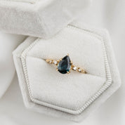 Estel Fleur Ring, 1.39ct Teal Blue Queensland Sapphire