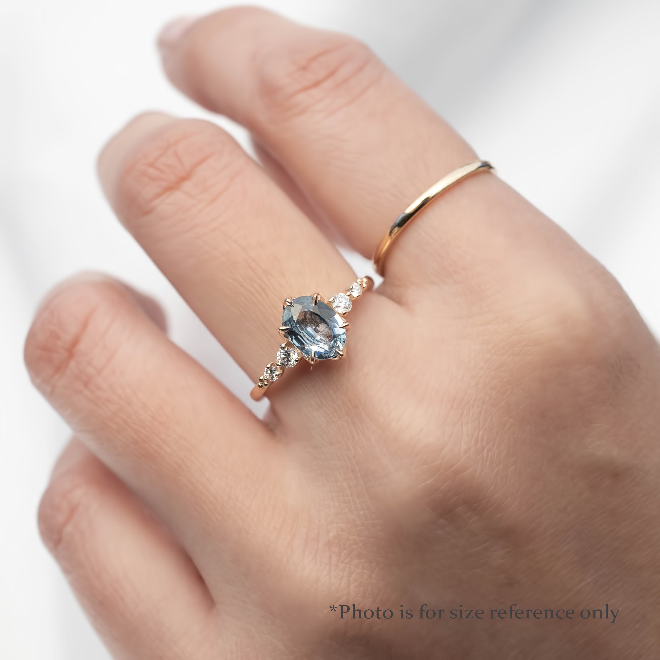 Estel Fleur Six Prongs Ring 1.36ct Lavender Blue Unheated Oval Sapphire, 14K Yellow Gold (One of a kind)