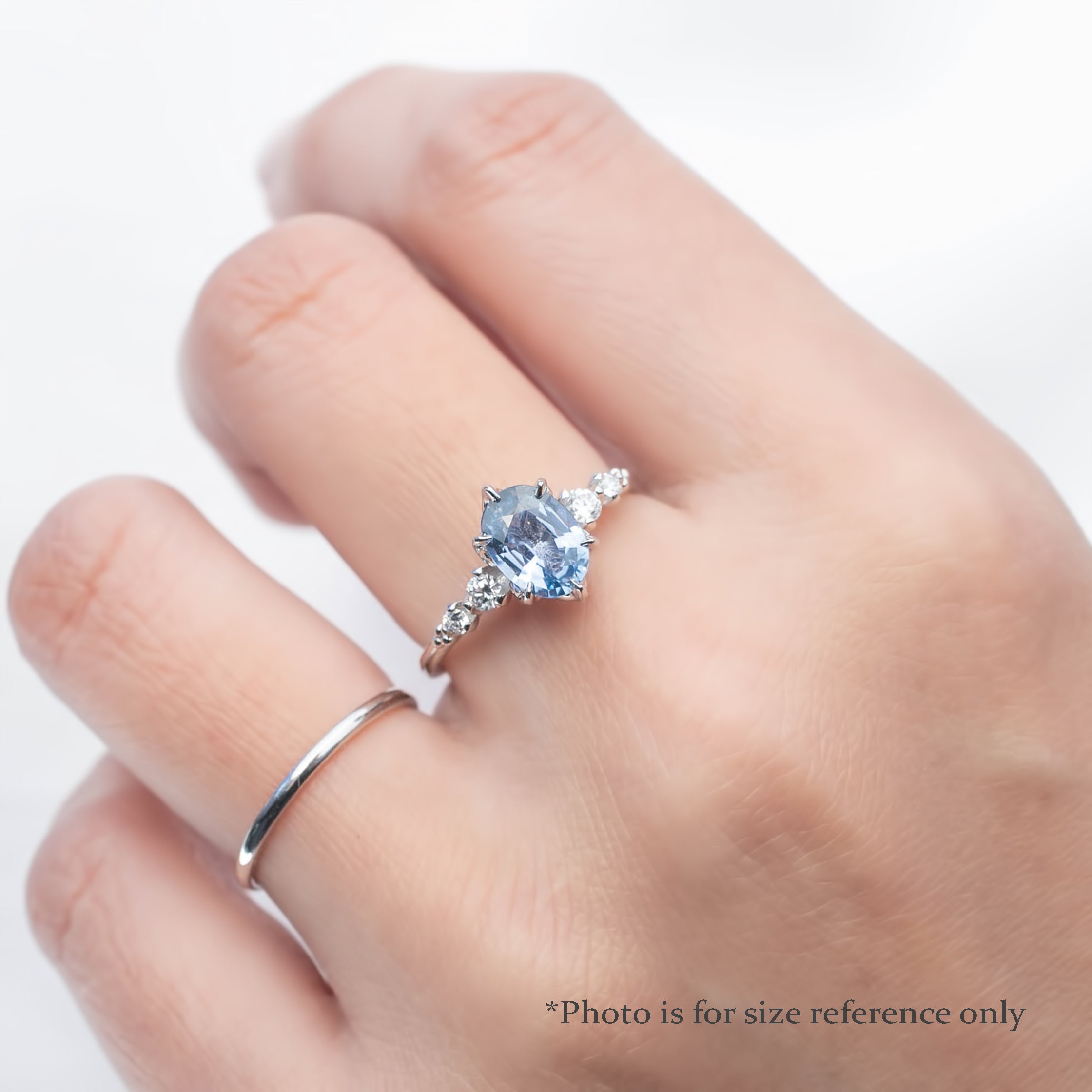 【即日配送】エステルフルールリング ・1.4ct・非加熱ブルーサファイア・K14WG
