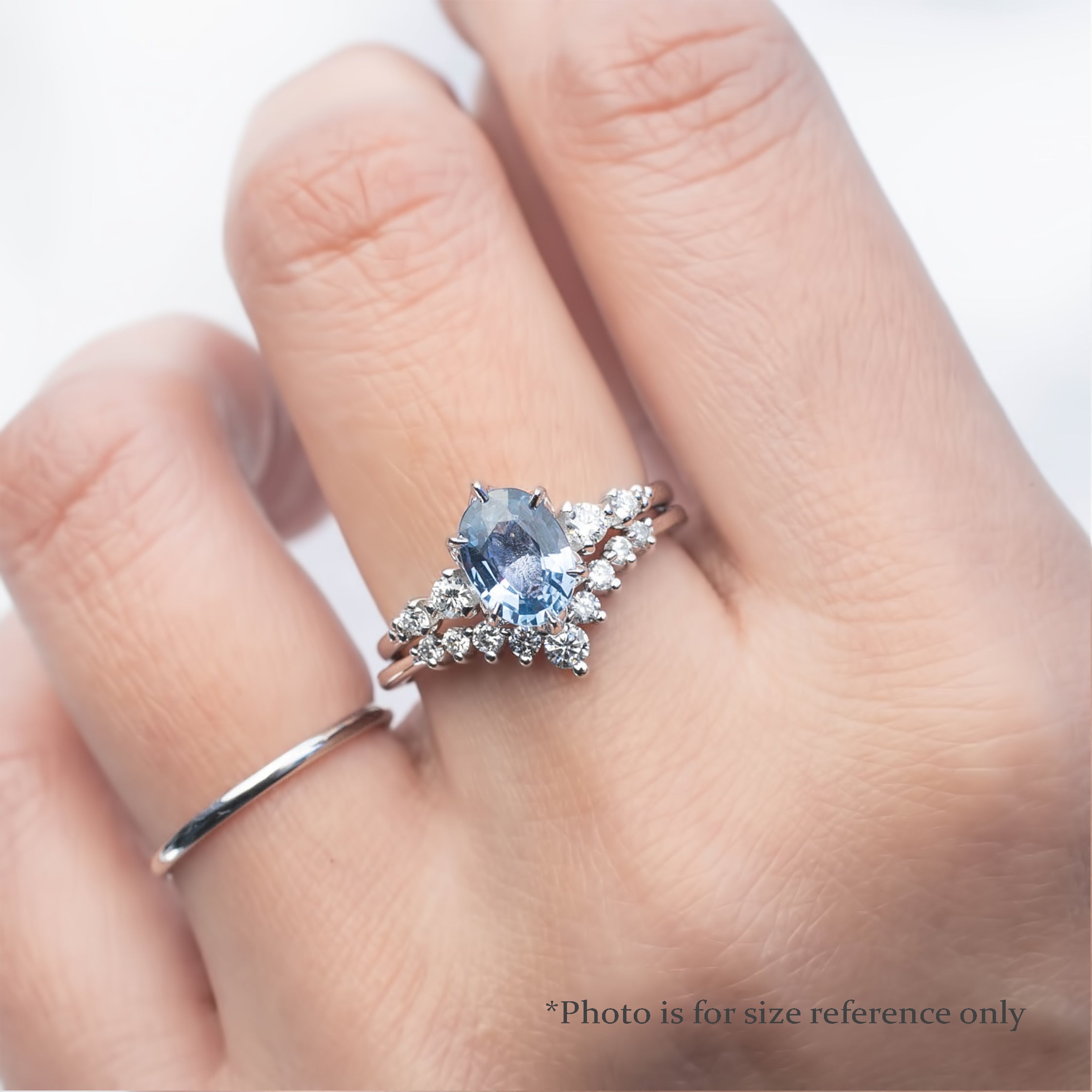 【即日配送】エステルフルールリング ・1.4ct・非加熱ブルーサファイア・K14WG