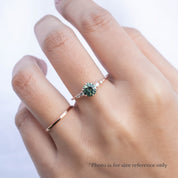 Estel Fleur Six Prongs Ring 1.02ct Blue Green Round Montana Sapphire, 14K Rose Gold (One of a kind)