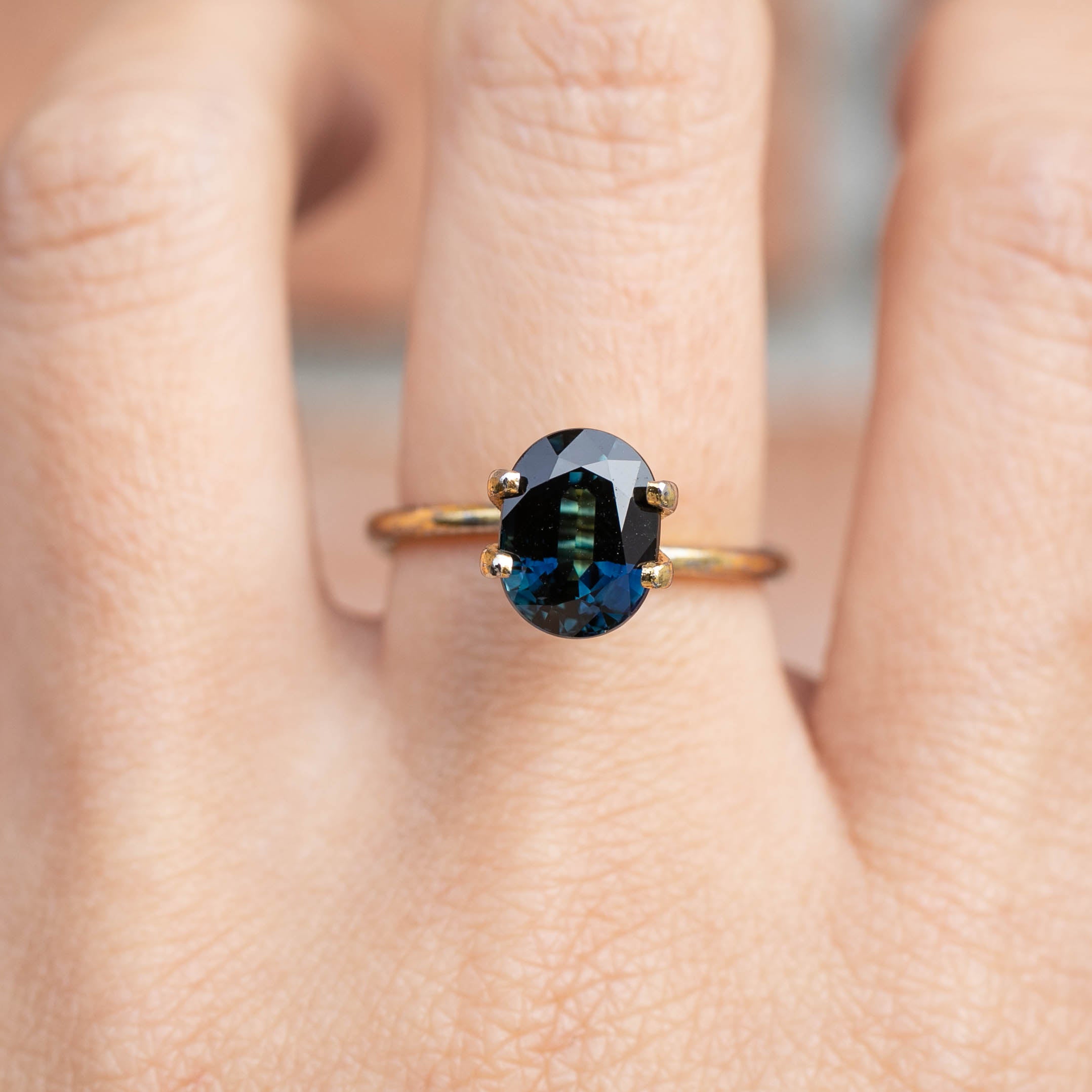 3.06ct Oval Cut Teal Blue Sapphire