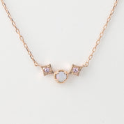 Moon & Star Birthstone Necklace
