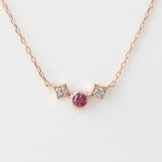 Moon & Star Birthstone Necklace