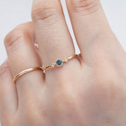 Moon & Star Ring, 0.15ct Montana Sapphire of your choice