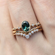 Celeste Ring, 1.03ct Queensland Sapphire, oval shape gemstone