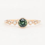 0.50ct green Queensland Sapphire Ring in 14k rose gold