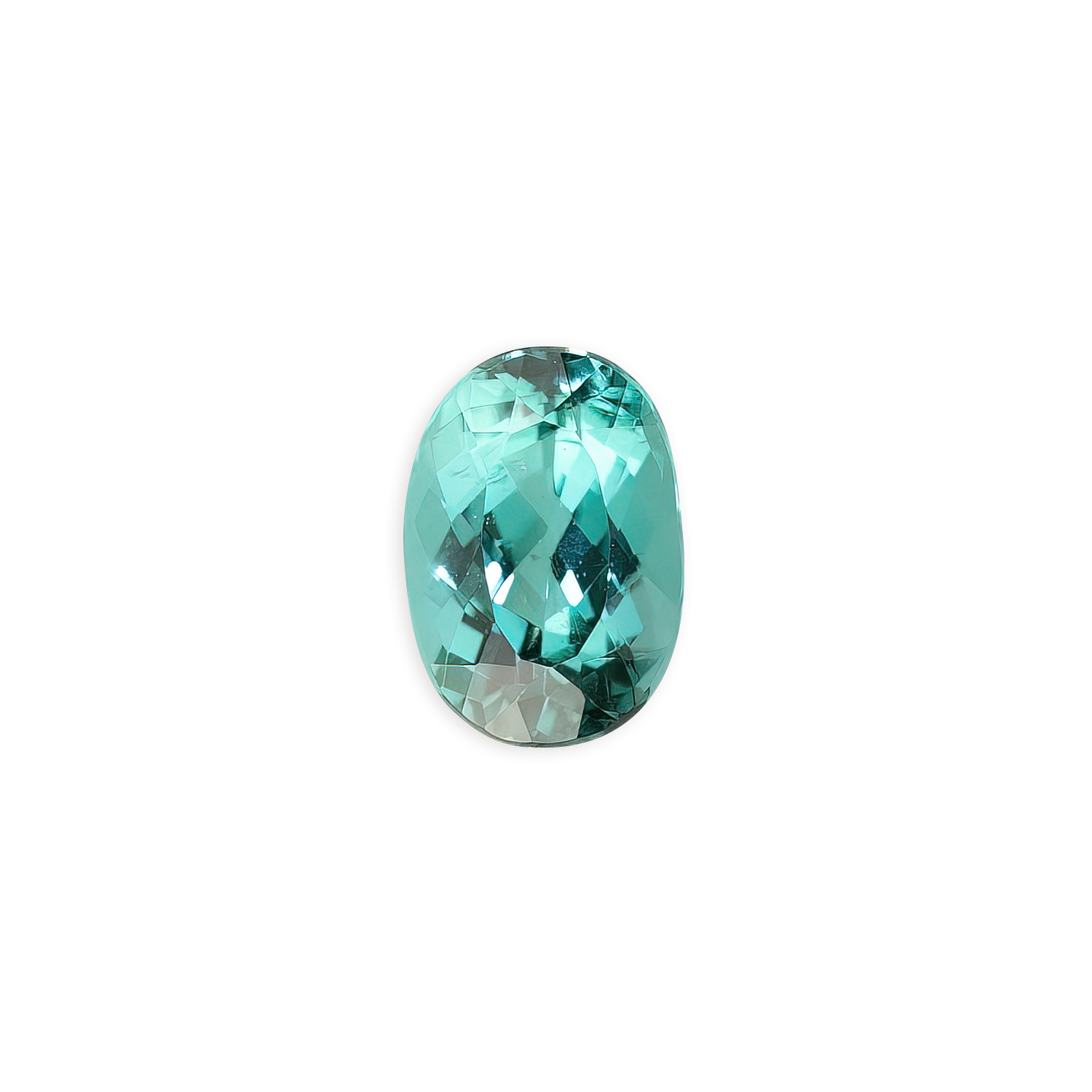 1.76ct oval cut green tourmaline gemstone from Namibia, 8.8mm x 6.1mm, heat treated with vivid emerald color