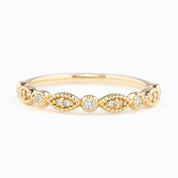 Gold Tia Half-Eternity Ring with natural white diamonds, approx. 0.11ctw, G color SI clarity, band width 1.9-2.7mm