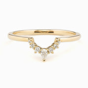 Bella's Crown Ring featuring natural white diamonds set in an ethically sourced solid gold band, handmade style