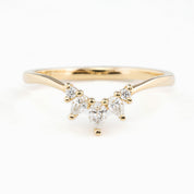 Gloria Ring featuring natural white diamonds set in ethically sourced solid gold with a delicate 1.5mm band width